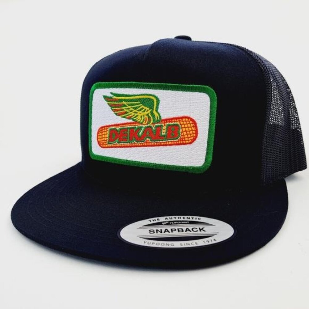 Dekalb Seed Corn Trucker Hat Flat Bill Snapback Mesh Cap Retro Patch Green New